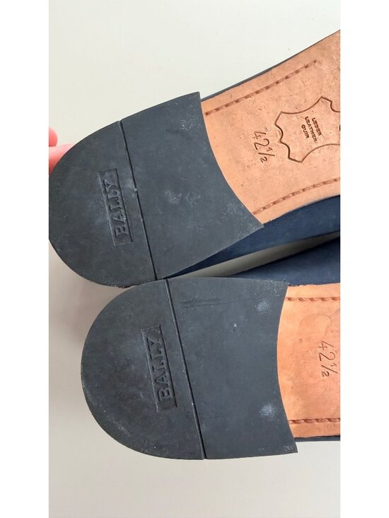 Bally Mens Navy Suede Loafers With Gold Horsebit Detailing Size 42.5 Italy main image 11